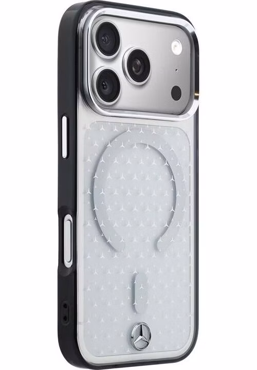 Mercedes PC/TPU Star Pattern MagSafe iPhone 18 Pro čierny