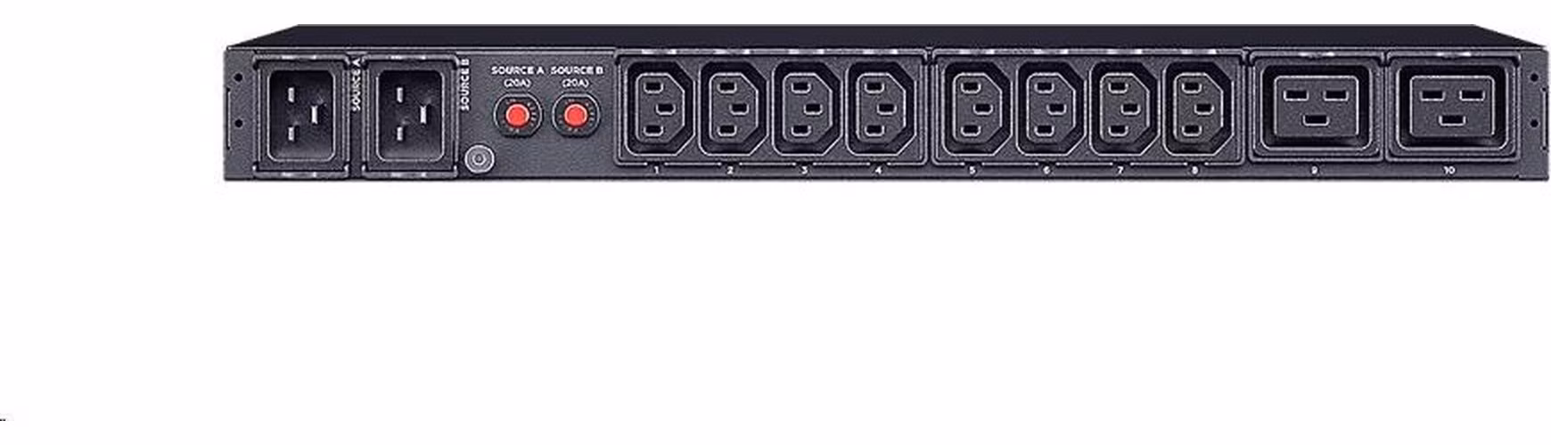 CyberPower Rack ATS PDU, Metered, 1U, 16A, vstup 2x IEC C20, výstup 8x C13, 2x IEC C19