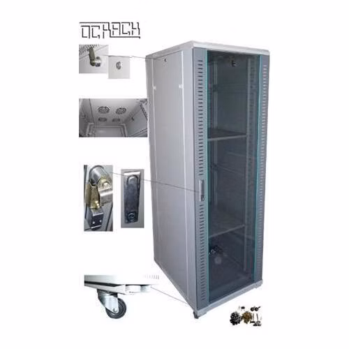 OCRACK 19" OCC-42U-88SBK rozvaděč stojanový 42U/800x800 skleněné dveře - černý