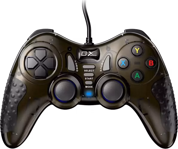 Genius GX Gaming GX-19UV, Gamepad, drátový, vibrační, pro PC, PS3 a PS4, USB, černo-hnědý