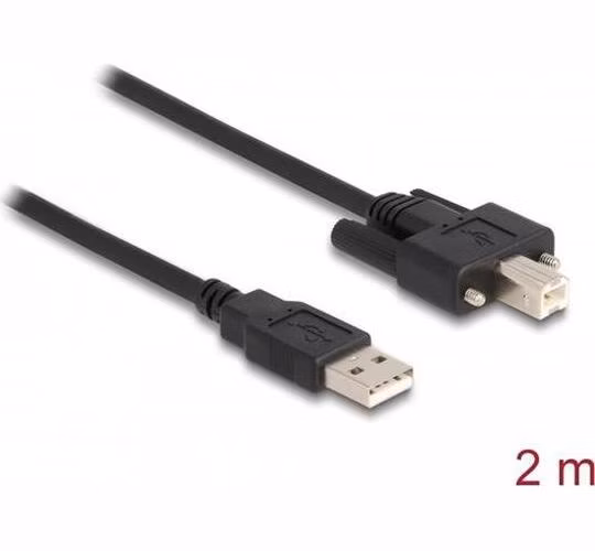 Delock Kabel USB 2.0 Typ-A samec na Typ-B samec se šroubky 2 m