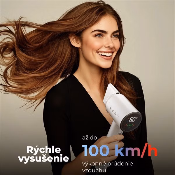 AENO vysovýkonný sušič vlasov HD4 v 100km/h, NTC senzor, 1500W, ionizátor,3rýchlosti, LED , cest. taška