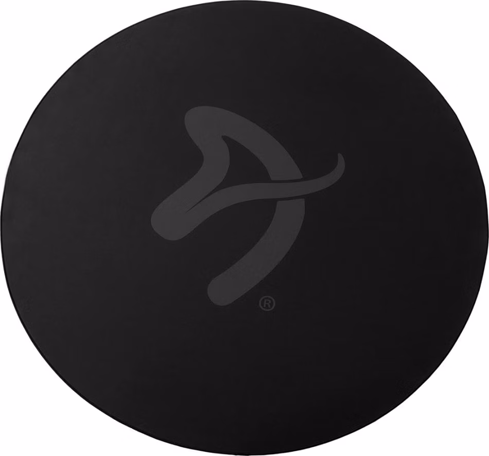 AROZZI Zona Floorpad Black/ ochranná podložka na podlahu/ kulatá 121 cm průměr/ černá s šedým logem