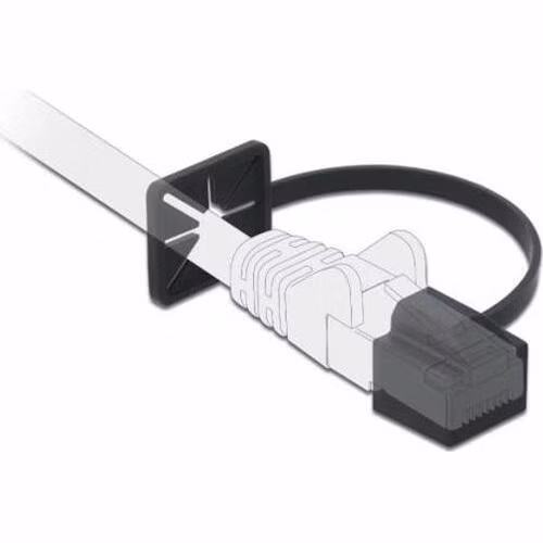 Delock Prachová záslepka pro RJ45 samec s montážní příchytkou, černý