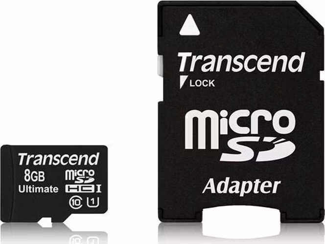 Karta TRANSCEND MicroSDHC 8GB Ultimate, Class 10 UHS-I 600x, MLC + adaptér