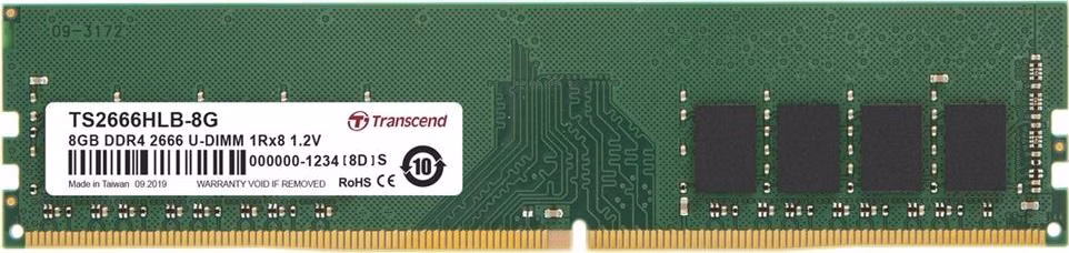 Transcend paměť 8GB DDR4 2666 U-DIMM 1Rx8 1Gx8 CL19 1.2V