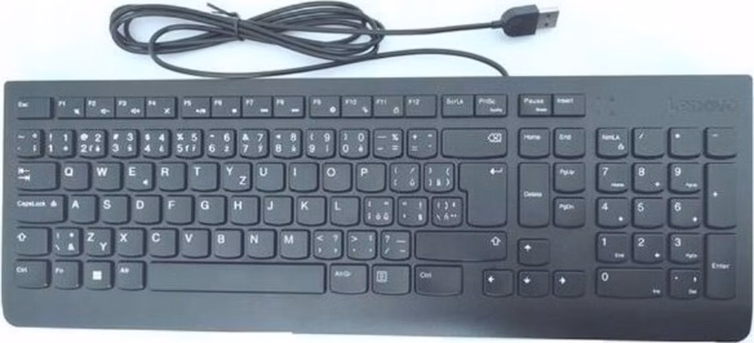 Lenovo Essential Wired Keyboard/Drôtové USB-A/CZ/SK/Čierna