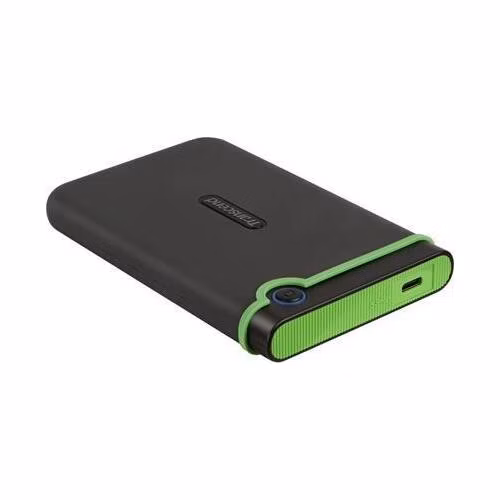 TRANSCEND 2TB StoreJet 25M3C SLIM, 2.5”, USB-C (3.1 Gen 1) Externí Anti-Shock disk, tenký profil, šedo/zelený