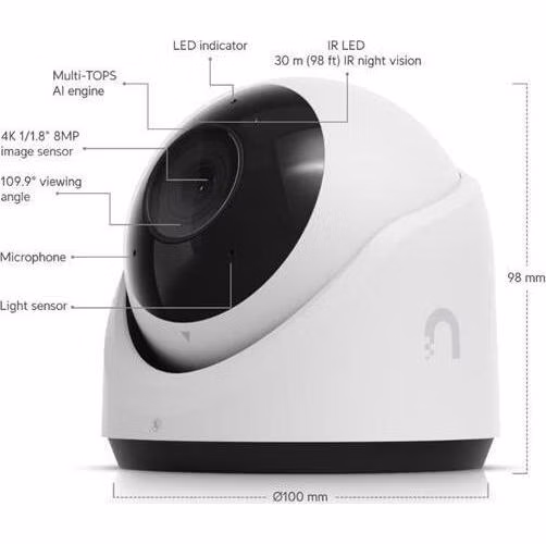 Ubiquiti G6 Turret - UniFi Protect kamera, 8MP, bílá