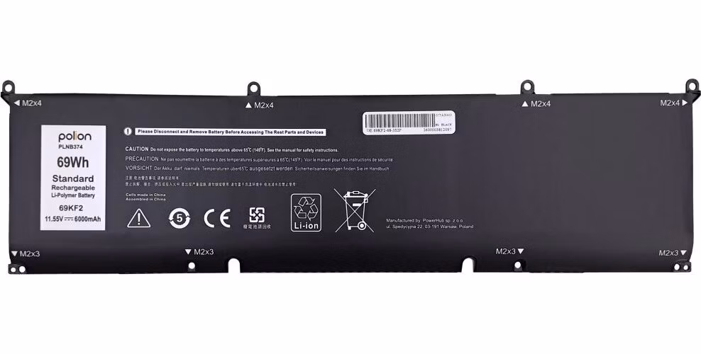 TRX Baterie Polion 69KF2 pro notebooky DELL 451-BCQI 8FCTC Precision G15 5550 XPS 9500 - 6000mAh 69Wh/ neoriginální
