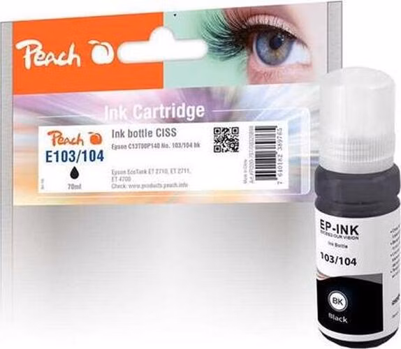PEACH kompatibilní cartridge Epson No. 103/104, C13T00S140, C13T00P140, black, 70ml