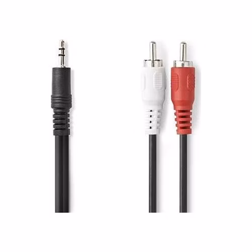 Nedis CAGL22200BK30 - Stereo Audio Kabel | 3,5 mm Zástrčka – 2x RCA Zástrčka | 3.00 m | Černá