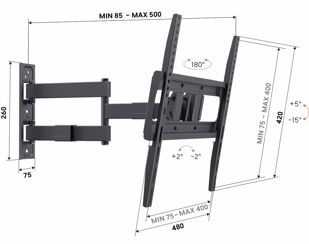 Vogel's UP 4043, rameno pre TV 32-65", 25 kg, VESA do 400x400