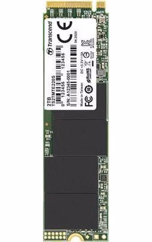 TRANSCEND MTE220S 2TB SSD disk M.2 2280, PCIe Gen3 x4 NVMe 1.3 (3D TLC), 3500MB/s R, 2900MB/s W
