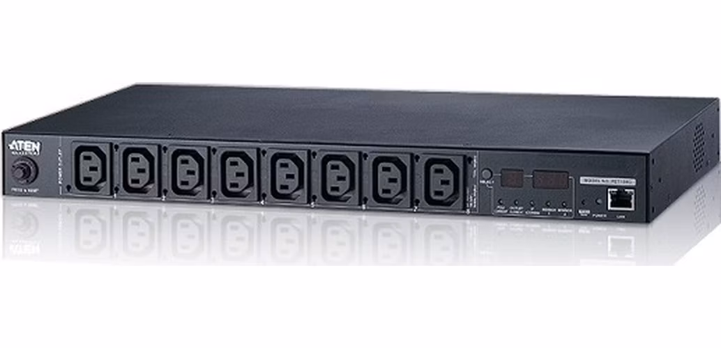 Aten PE7108 15A/10A 8 výstupů 1U s měřením zásuvek eco PDU Vstup C20 Výstup 8x C13