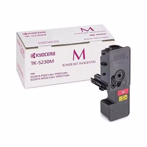 Kyocera toner TK-5230M červený na 2 200 A4 (při 5% pokrytí), pro M5521cdn/cdw, P5021cdn/cdw
