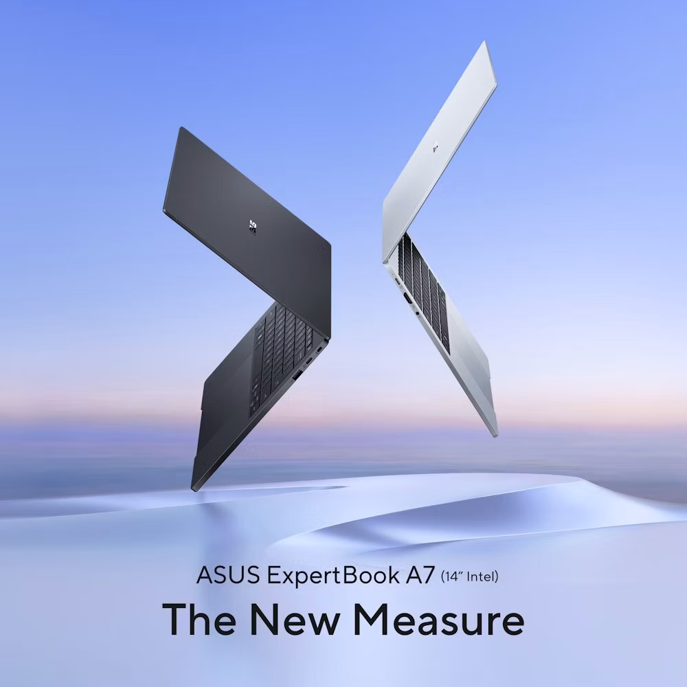 ASUS ExpertBook A7/ Core 5 320/ 16GB DDR5/ 512GB SSD/ Intel Graphics/ 14"WQXGA+, OLED/ W11H/ stříbrný/ 3y onsite NBD