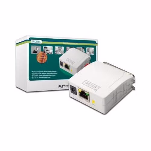 Digitus Paralelní tiskový server, 1 port, 1x RJ45, 1x M Centronics, DB-36-pin