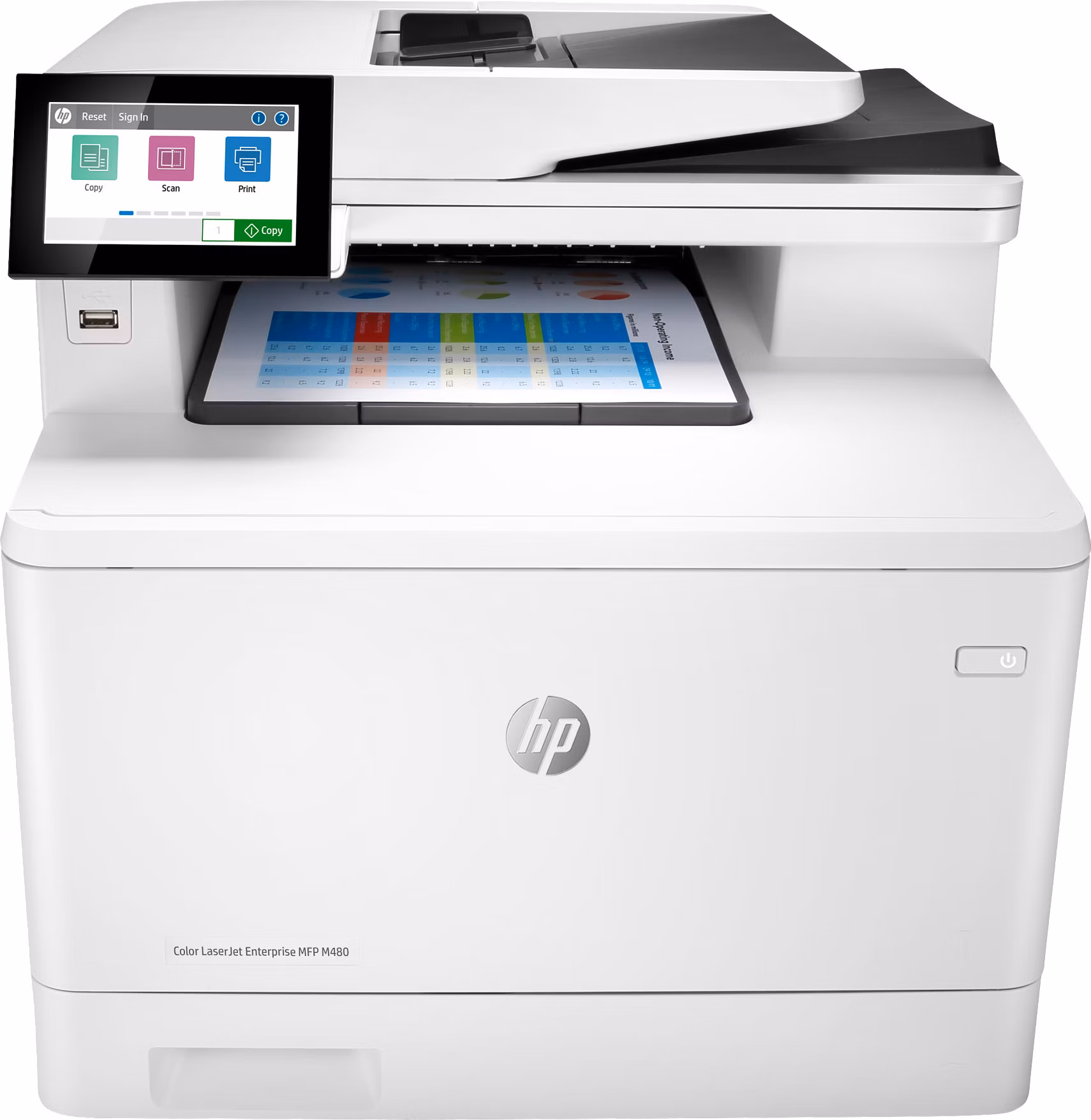 HP Color LaserJet Enterprise MFP M480f (A4, 27 strán za minútu, USB 2.0, Ethernet, Tlač, skenovanie, kopírovanie, fax, obojstranná tlač)