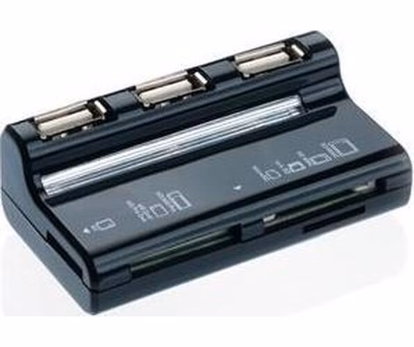 CONNECT IT USB COMBO hub 3 porty + čtečka karet BOOT černé