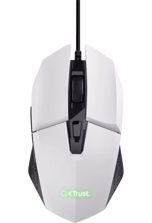 TRUST GXT 109 FELOX/Herní/Optická/Pro praváky/6 400 DPI/Drátová USB/Bílá