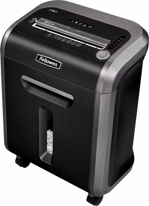FELLOWES skartovač 79 Ci/ křížový řez 3,9x38 mm/ objem koše 23 l/ stupeň utajení P-4 (důvěrné)/ černý