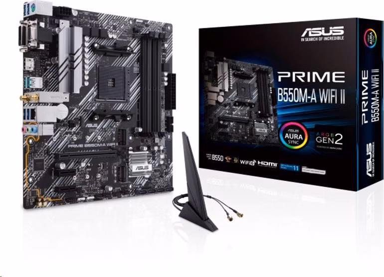 BAZAR - ASUS MB Sc AM4 PRIME B550M-A WIFI II, AMD B550, 4xDDR4, 1xHDMI, 1xDVI, 1xVGA, WI-FI, mATX, (Bez příslušenství)