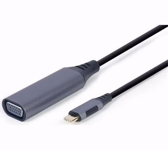 Gembird adaptér USB-C (M) na VGA (F), 0.15m kábel, šedý
