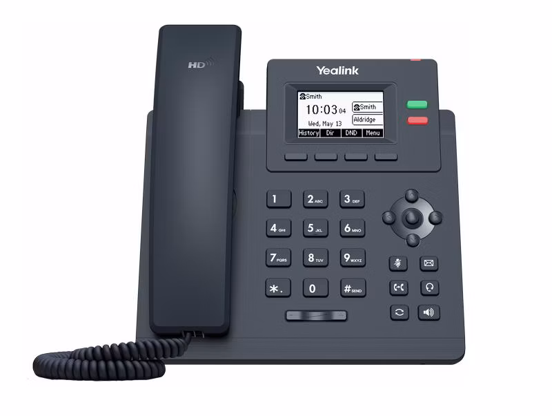 IP telefón Yealink SIP-T31P, 2,3" grafika 132x64, 2x RJ45 10/100, PoE, 2x SIP, s adaptérom