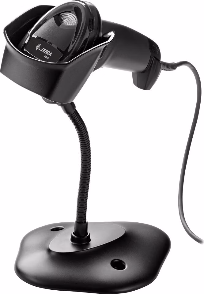 ZEBRA Ruční čtečka čárových kódů DS2208-SR / 1D/2D / BLACK (WITH STAND)/USB KIT