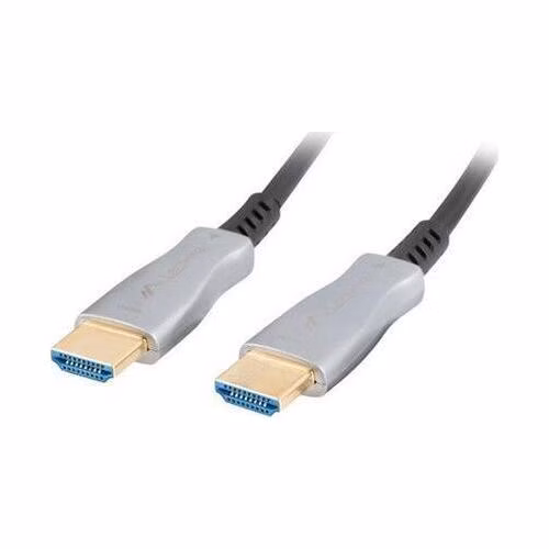 LANBERG Aktivní optický kabel High Speed with Ethernet 2.0, 4K@60Hz, M/M, délka 100m, černý, zlacené konektory
