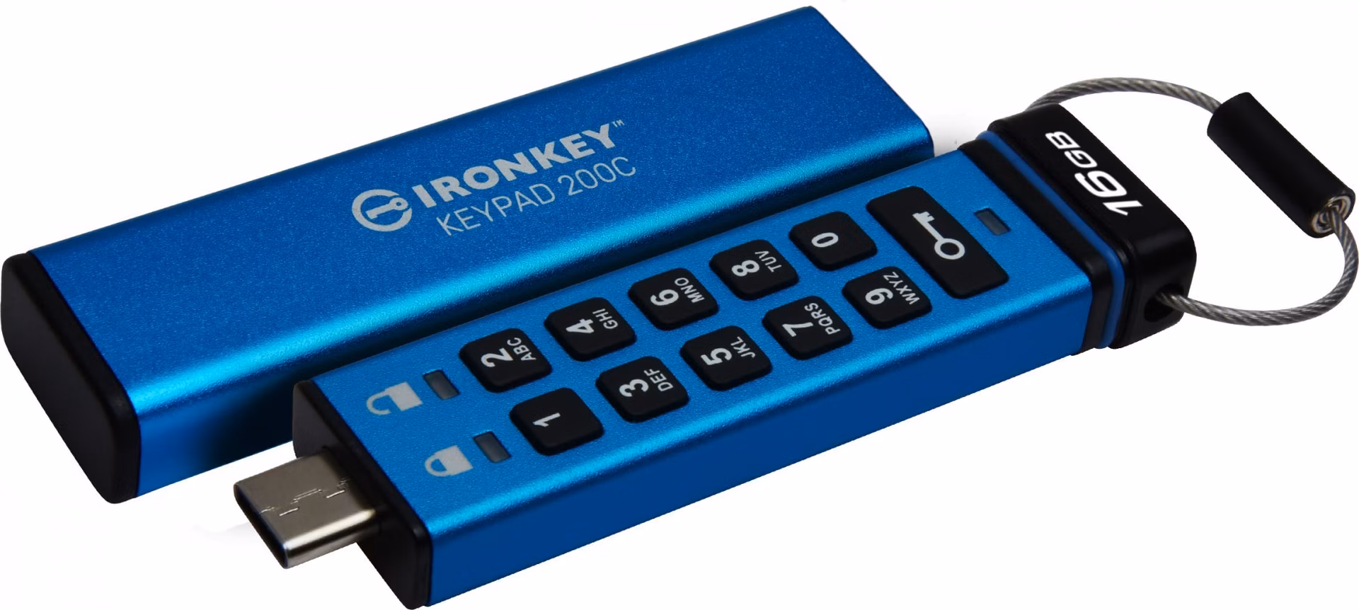Kingston Ironkey Keypad 200C/16GB/USB 3.0/USB-C/Modrá