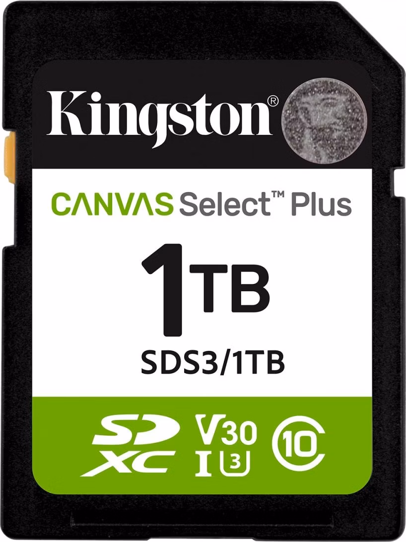 1 TB .SDXC karta Kingston Canvas Select Plus SD U3, V30 (r150MB/s)