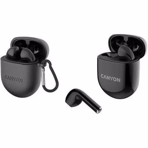 Canyon TWS-6, True Wireless Bluetooth slúchadlá do uší, nabíjacia stanica v kazete, čierne
