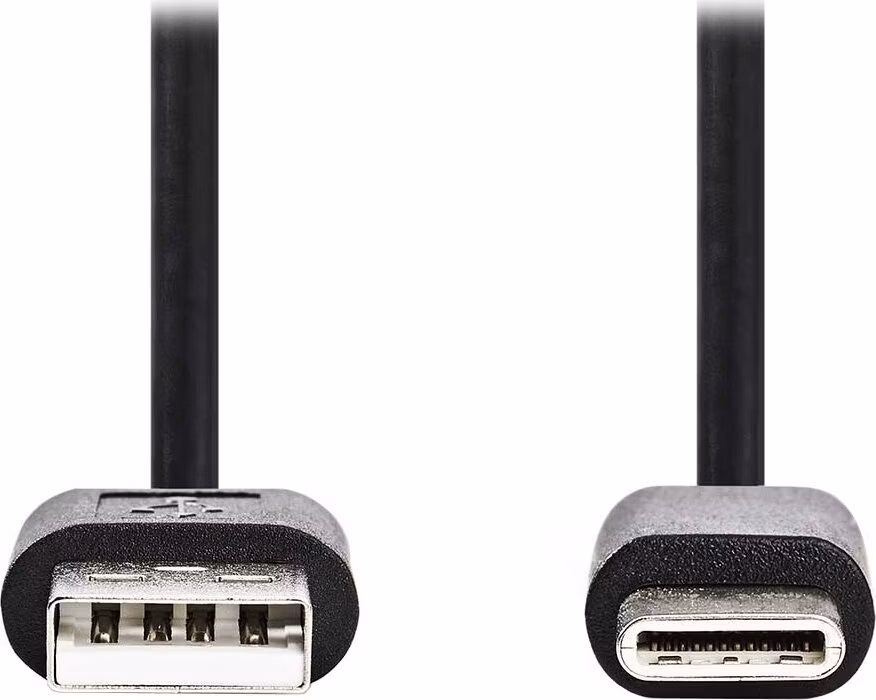 NEDIS kabel USB 2.0/ zástrčka USB-A - zástrčka USB-C/ 5 W/ 480 Mbps/ poniklovaný/ černý/ bulk/ 1m
