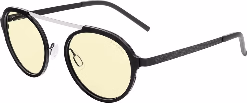 GUNNAR kancelářske/herní brýle  PACIFICA ONYX-SILVER jantarová skla BLF 65 GUNNAR focus