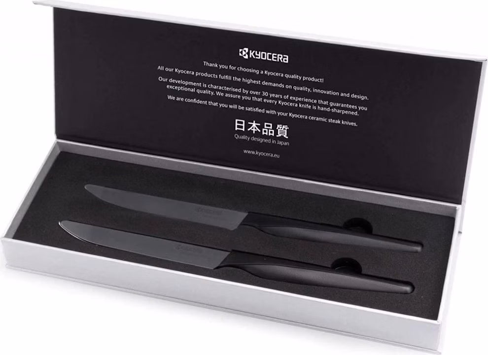Kyocera Sada steakových nožů, 2 ks, černá rukojeť, černá čepel