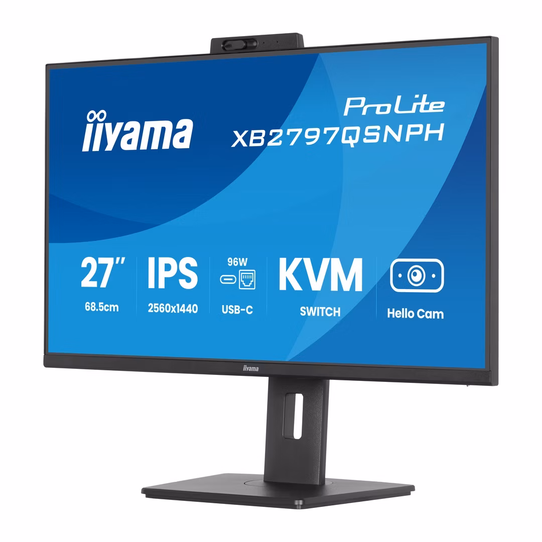 27" iiyama XB2797QSNPH-B1: IPS, QHD, USB-dock, cam