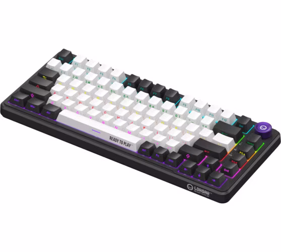 Lorgar KBA4175BK, mechanická herná klávesnica, 82 klávesov, Toxic Purple Switch, Hot-Swap, RGB, USB-C