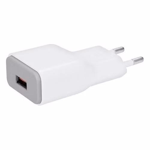 Solight USB nabíjecí adaptér, fast charge: 1x USB Qualcomm, 5V2A/9V1.5A/12V1A, AC 230V, bílošedý