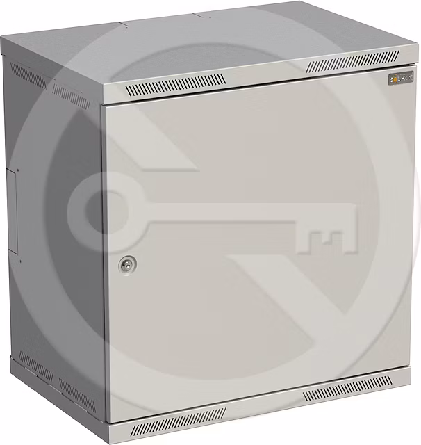 Rozvaděč nástěnný SENSA 12U 400mm, dveře plech, RAL 7035, SENSA-12U-64-11-G
