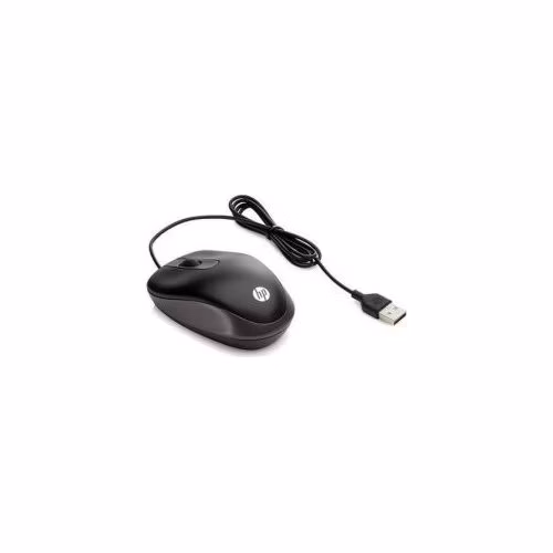 HP Travel Mouse/Cestovní/Optická/1 000 DPI/Drátová USB/Černá