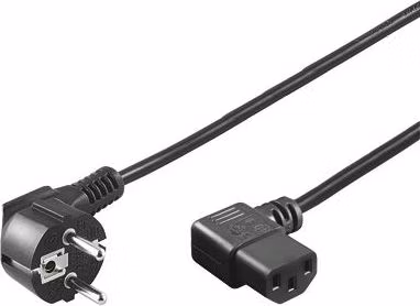 PremiumCord Kabel síťový 230V k počítači 5m, IEC konektor do úhlu 90°