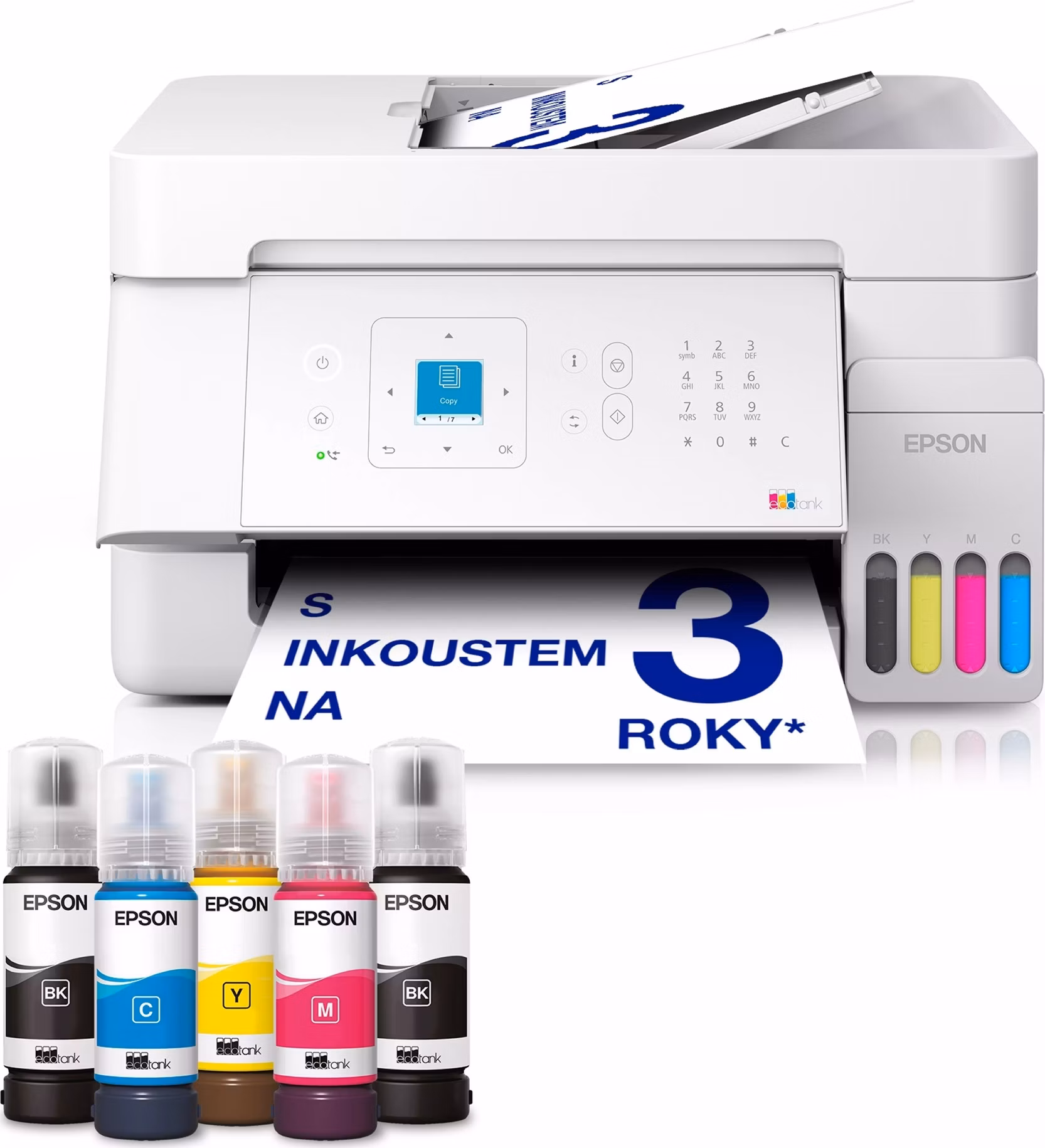 Epson EcoTank L5396/ 5760 x 1440/ A4/ MFZ/ LCD/ ITS/ ADF/ 4 barvy/ Wi-Fi/ USB/ 5 let záruka po registraci