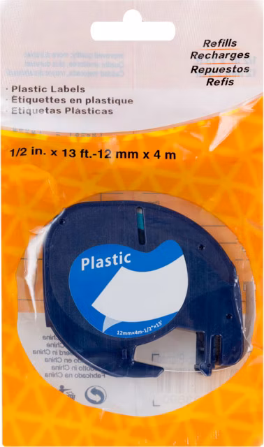PRINTLINE kompatibilní páska s DYMO 12268, 12mm, 4m, černý tisk/průhledný podklad, LetraTag, plastová