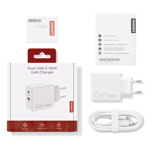 Lenovo Dual USB-C 65W GaN Charger