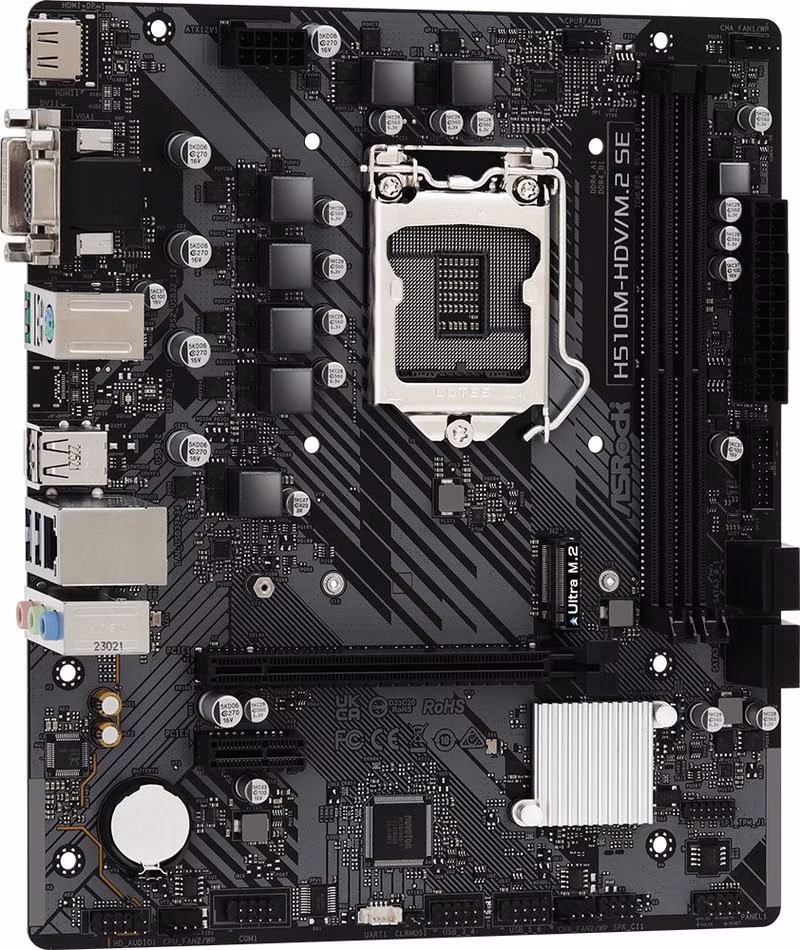 ASRock H510M-HDV/M.2 SE / Intel H470 / LGA1200/ 2x DDR4  / M.2 / VGA / DVI-D / HDMI / mATX