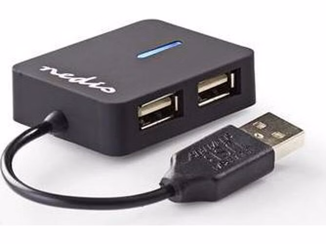 Nedis UHUBU2410BK - Rozbočovač USB | 4 porty | USB 2.0 | Cestovní Velikost