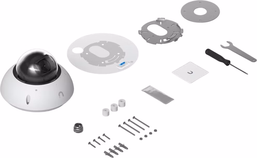 Ubiquiti UniFi G6 Edge Dome - kamera, 8Mpx rozlišení, IR LED, AI detekce, IP66, IK10, 2.36x zoom, MicroSD, PoE+, bílá