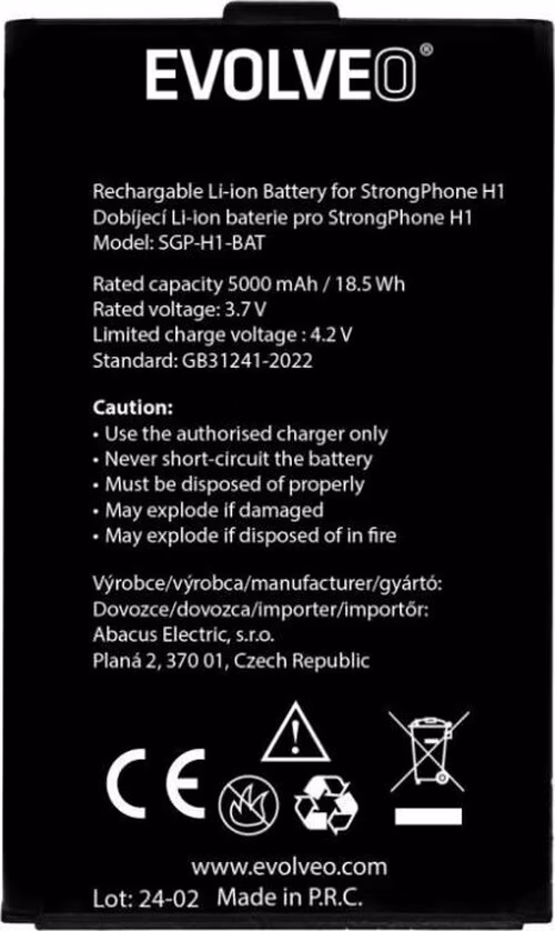 EVOLVEO originální baterie 5000 mAh pro StrongPhone H1